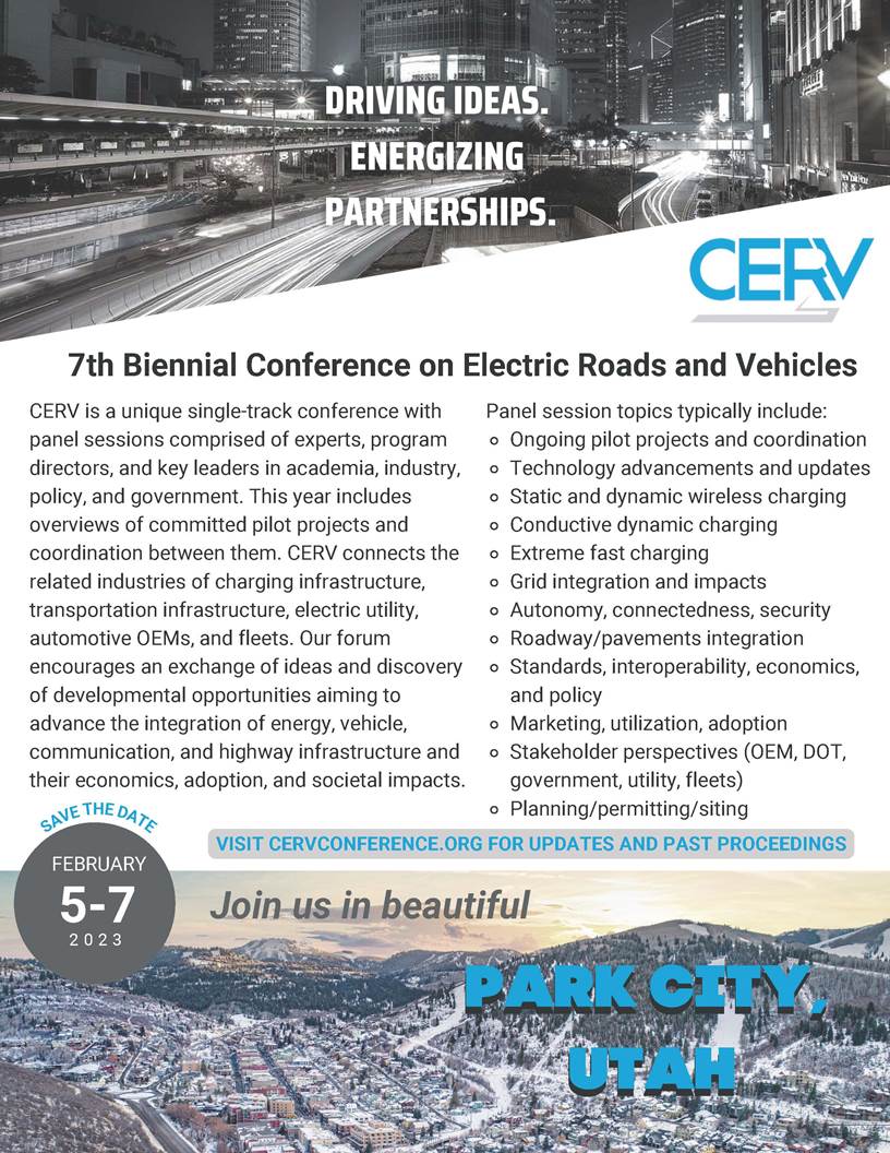 CERV - 7th Biennial Conference on Electric Roads and Vehicles
